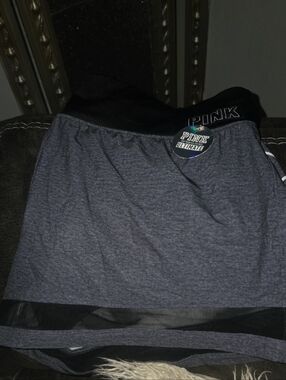 PINK Victoria's Secret Ultimate Athletic Shorts in Heather Gray and Black Size L